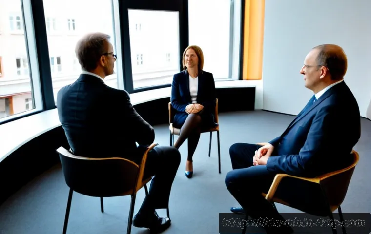 Home 17 전문가 패널 참여의 효과 - Photorealistic expert panel discussion in a modern German conference venue, diverse professionals in...